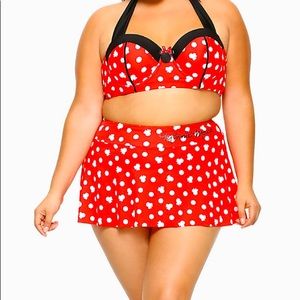 Plus size 3 hot topic Minnie Mouse skirted bikini